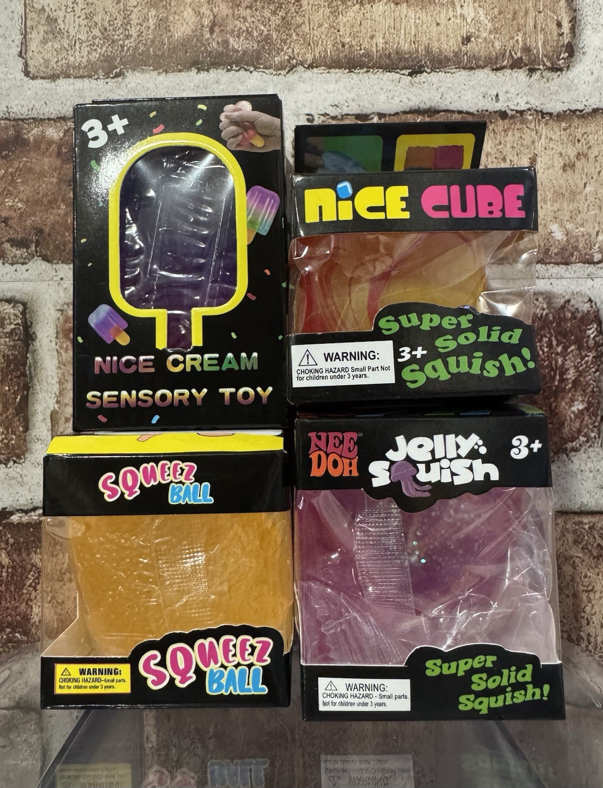 4 Pack Bundle Nice Cream Cube Gum Drop Jellyfish Inspired SquishSlowRise Fidget