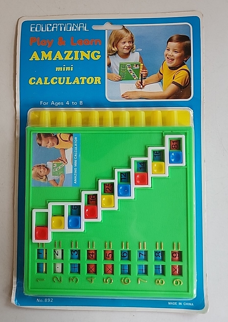 VTG 80s Educational Play & Learn Amazing Mini Calculator Ages 4-8 Kids Math NOS