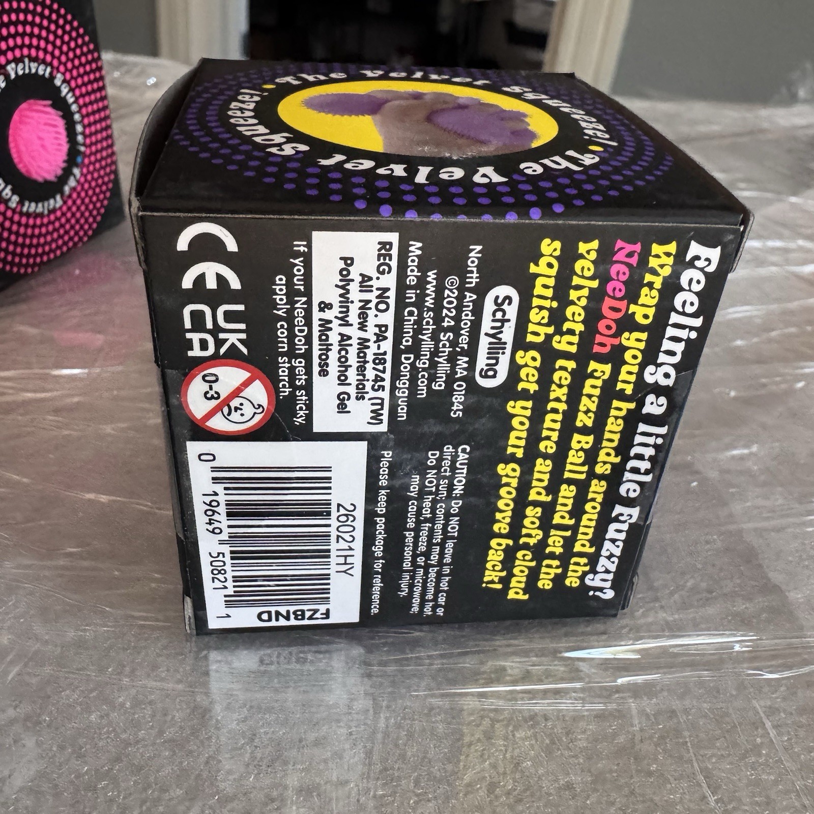 Nee Doh Needoh FUZZ BALL The Velvet Squeeze Fuzzball NEW Purple