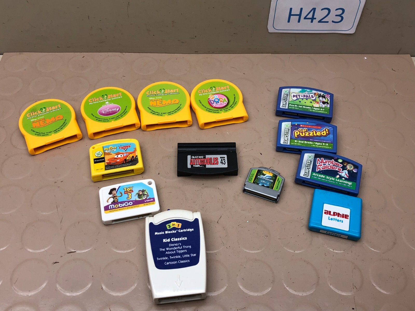 Leap Frog Click Start – Leapster – Mobigo Quiz Wiz + Misc Cartridges Lot a