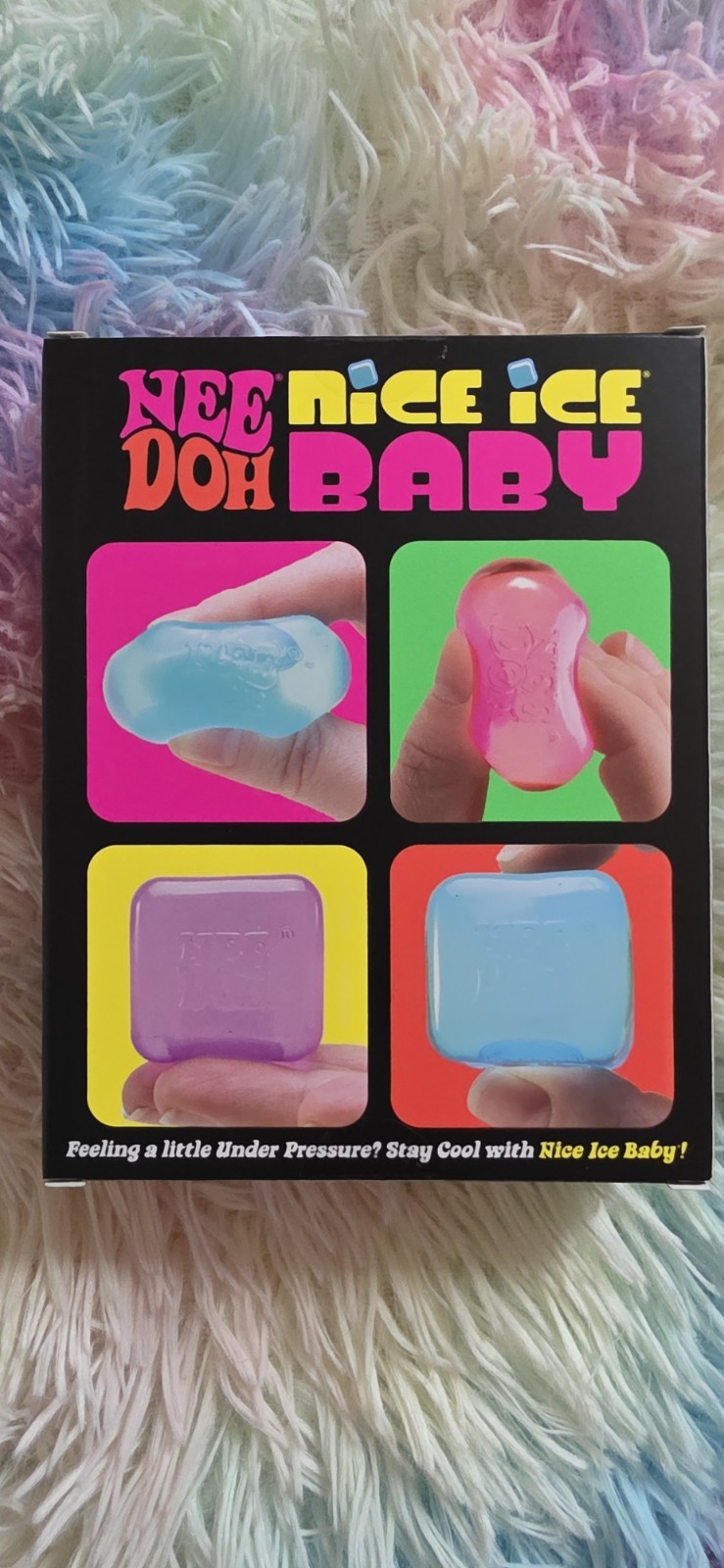 Nee Doh NeeDoh Nice Ice Baby 4 Pack Set of Four Mini Ice Cube Purple Pink Blue