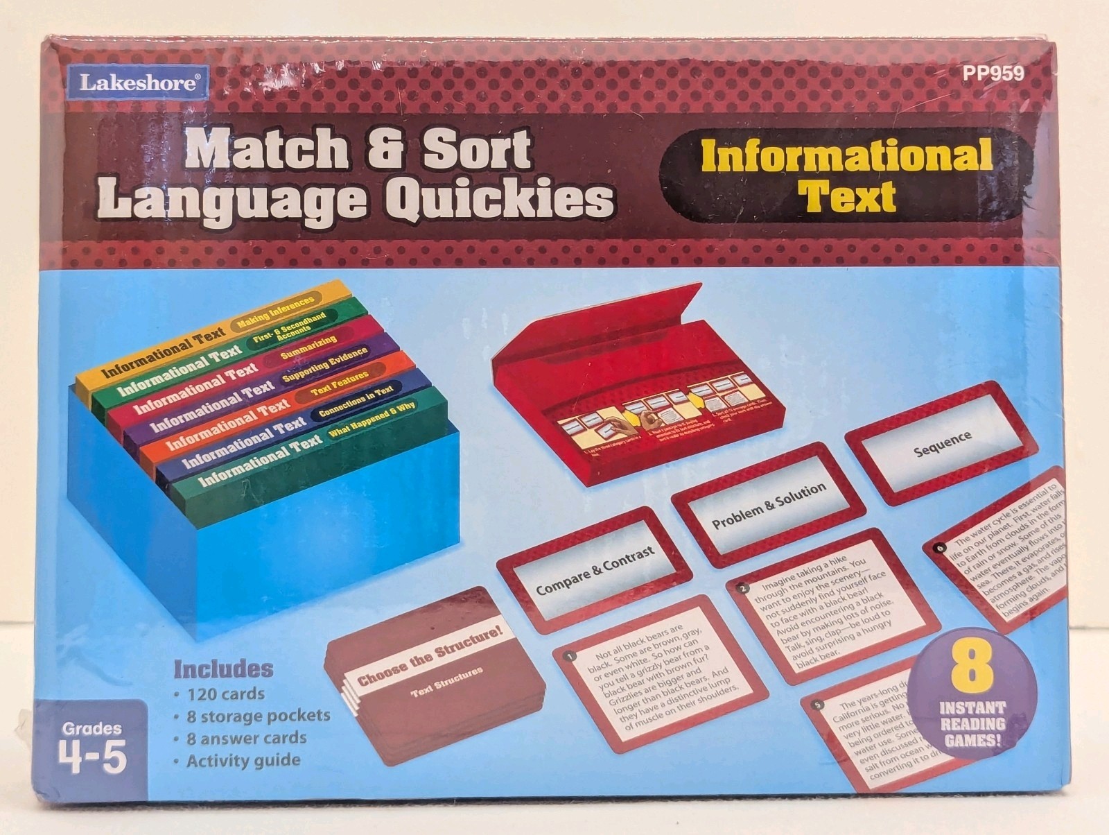 Lakeshore PP959 Match & Sort Language Quickies Informational Text Grades 4-5