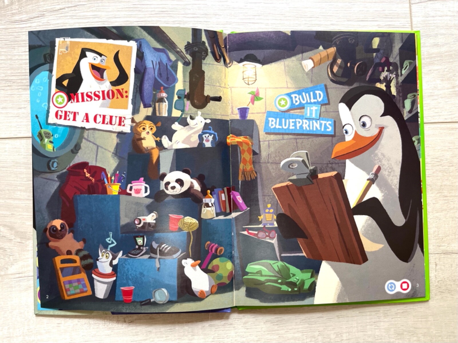 Penguins of Madagascar Puzzle Time LeapReader Tag Book Hardcover Interactive