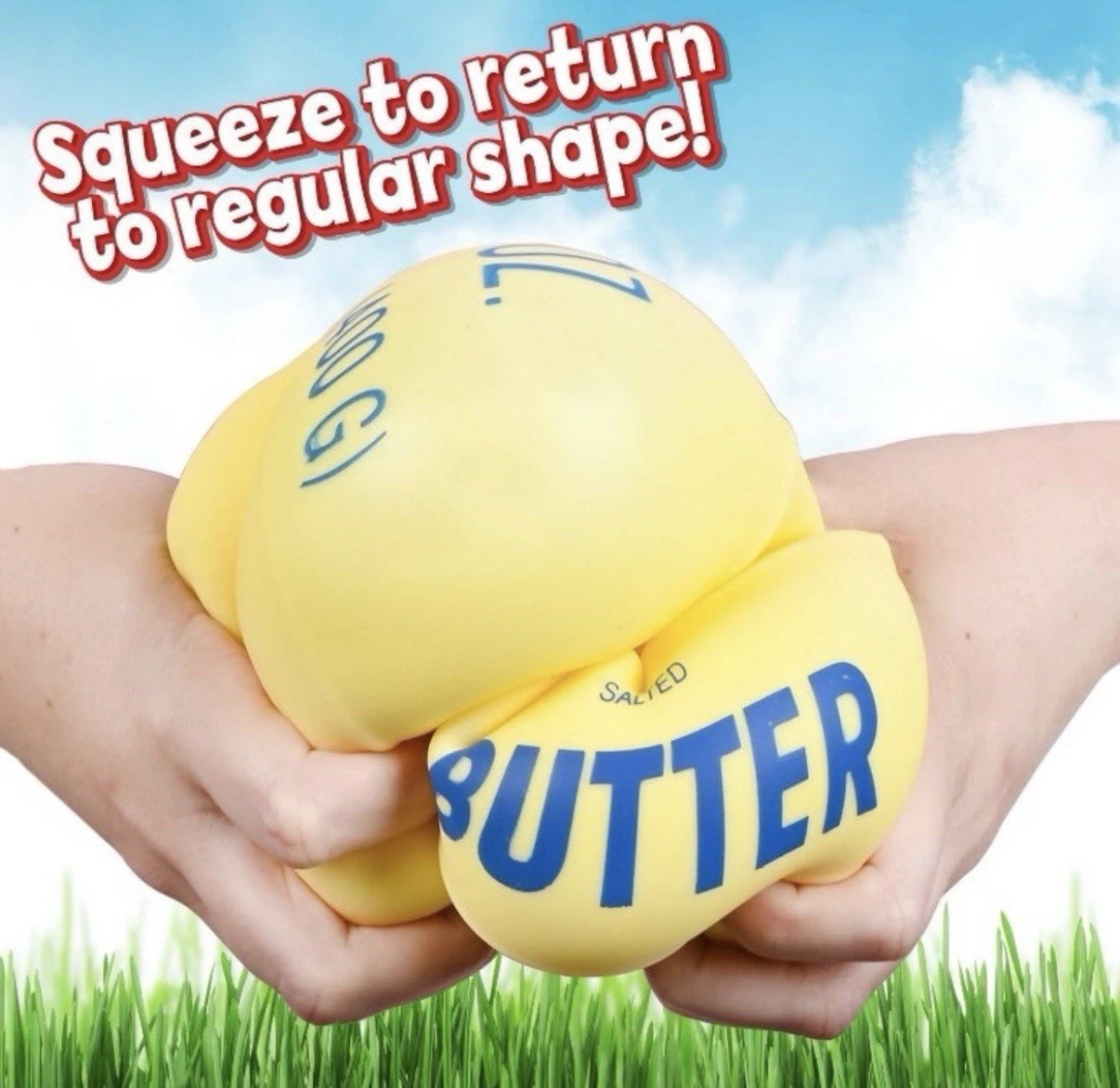 Sunny Days Squeezy Butter – 10″ Squishy Stress Toy, Sensory Fidget, In Hand