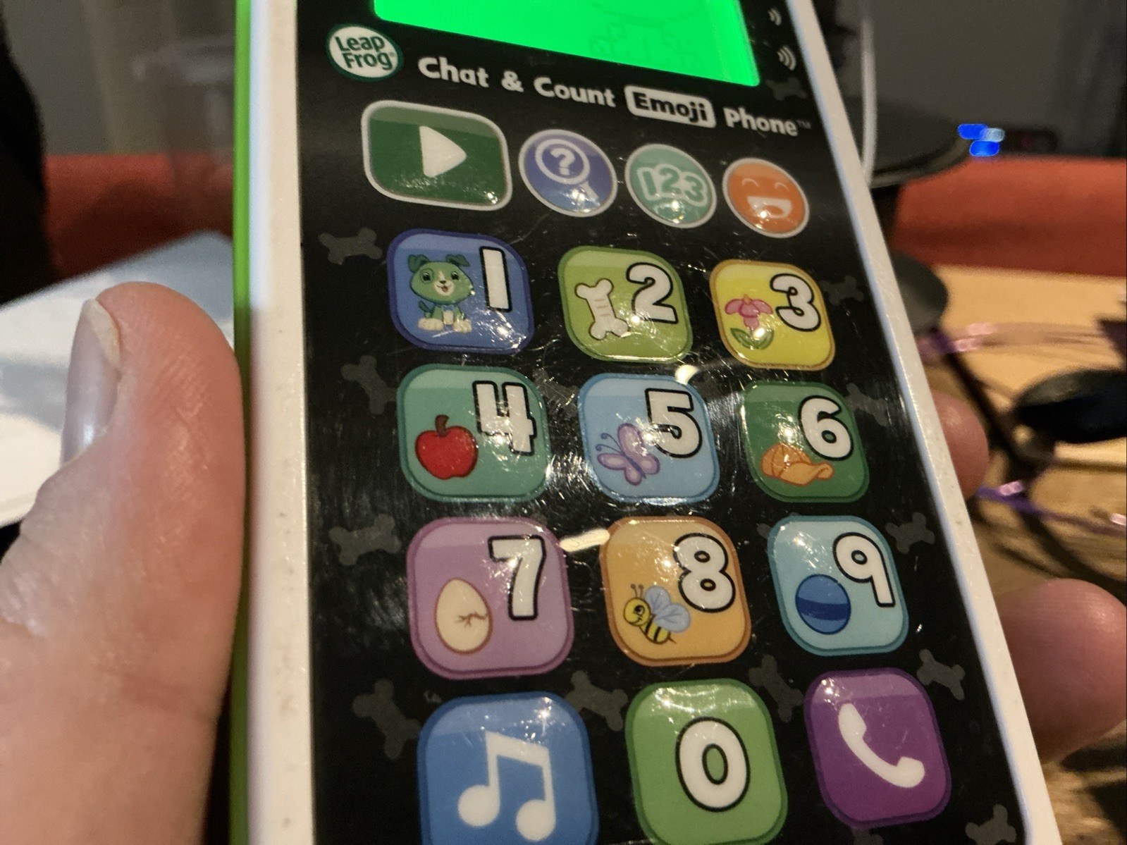 LeapFrog Chat and Count Emoji Phone Green – White Kids Smart Phone
