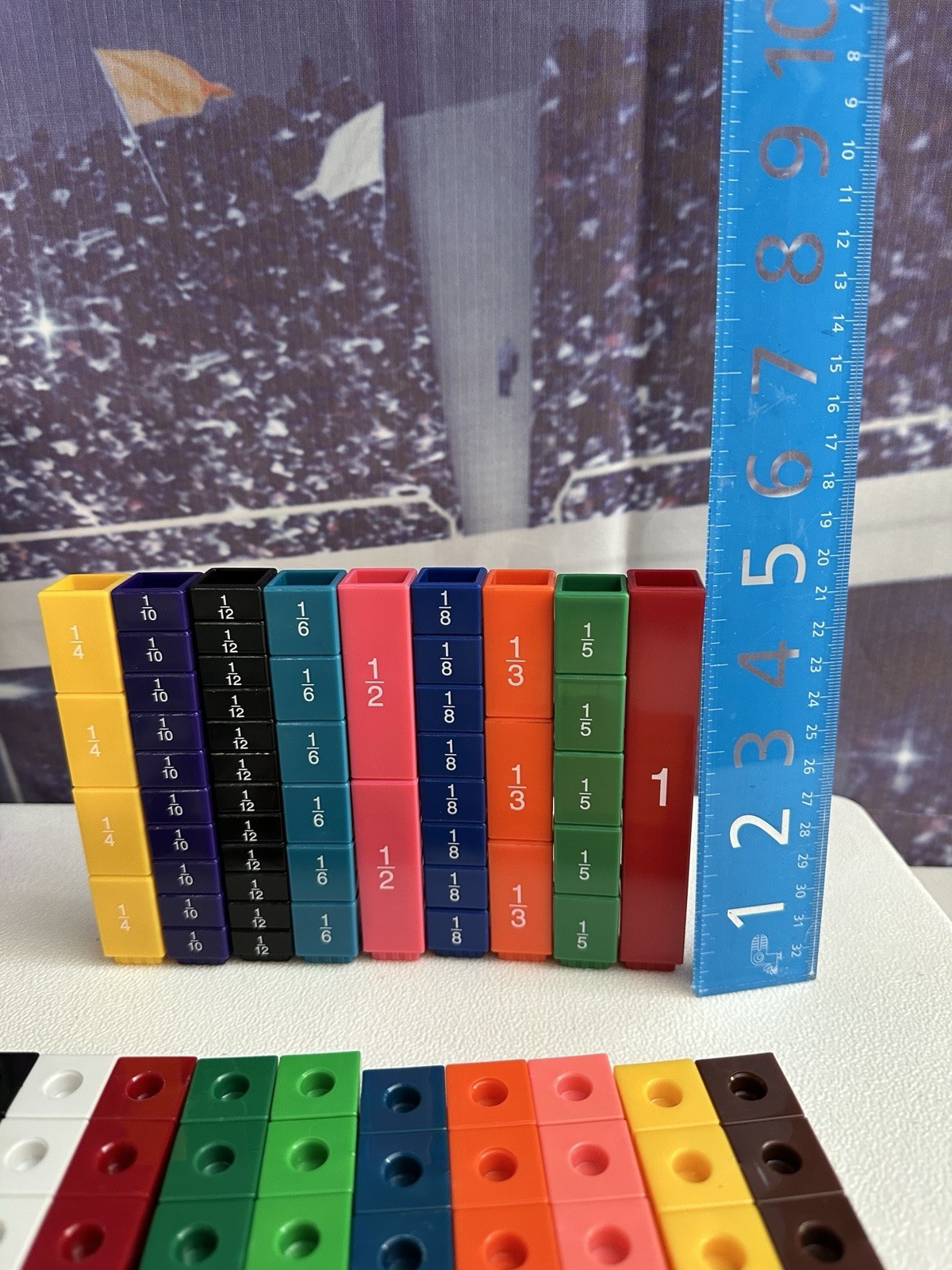 Homeschool Math Link Rainbow Fractions Starbright Wrap Ups Key Tower Cubes Lot