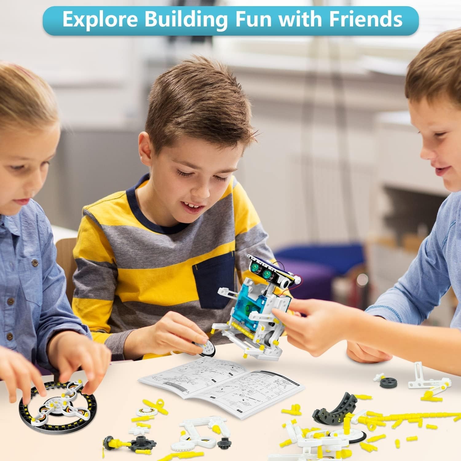 Eco-Friendly 13-in-1 Solar Robotics Kit for Kids: Hands-On STEM Learning Fun