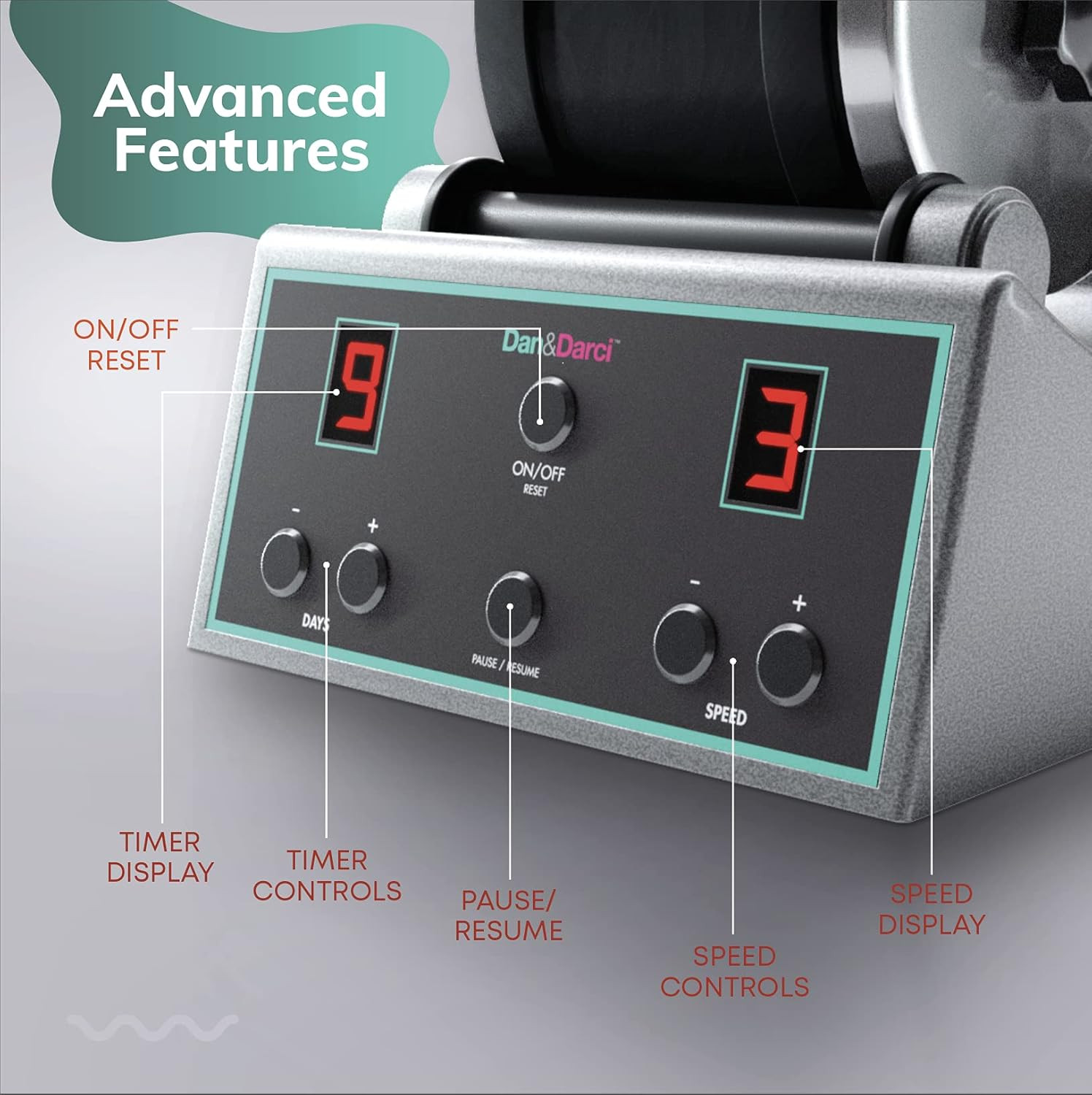 Advanced Professional Rock Tumbler Kit with Digital 9-Day Polishing Timer STEM