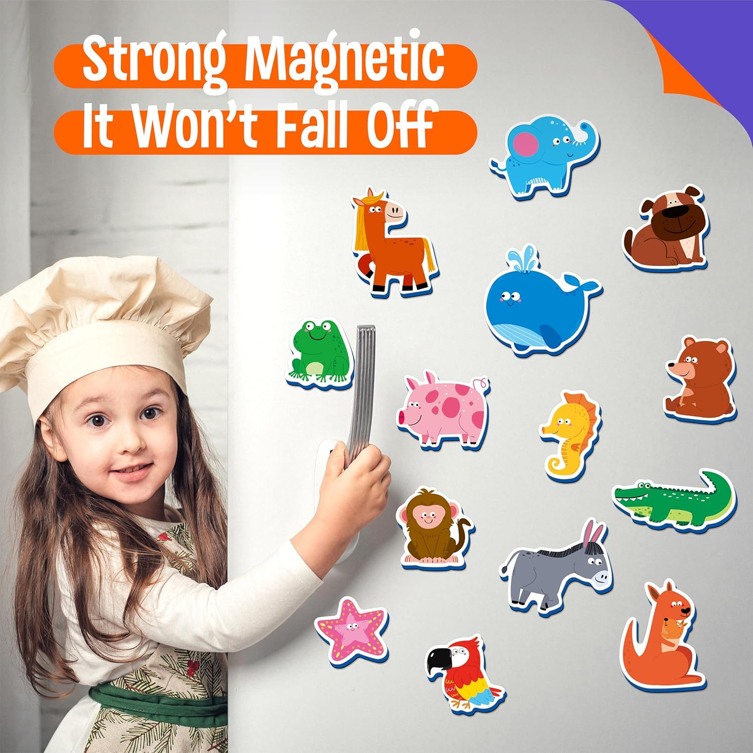 35 Pcs Animal Magnets, Adorable Magnetic Animal Toys – Wild, Farm & Marine Anima