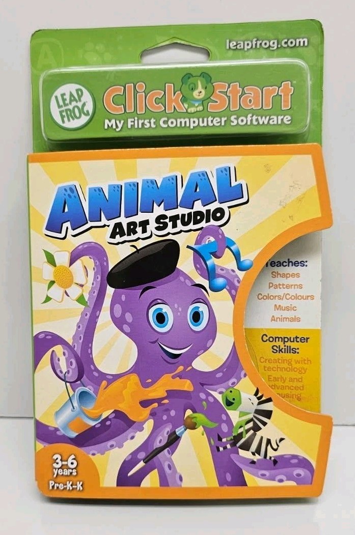 Leap Frog Click Start Animal Art Studio My First Computer Game New