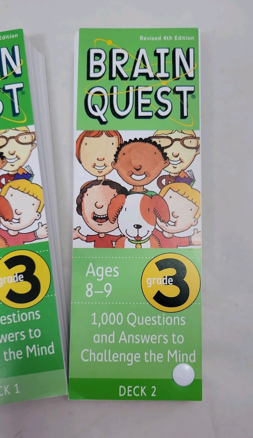 Brain Quest 3rd Grade Q&A Cards Ages 8-9 Learning Educational Travel Game