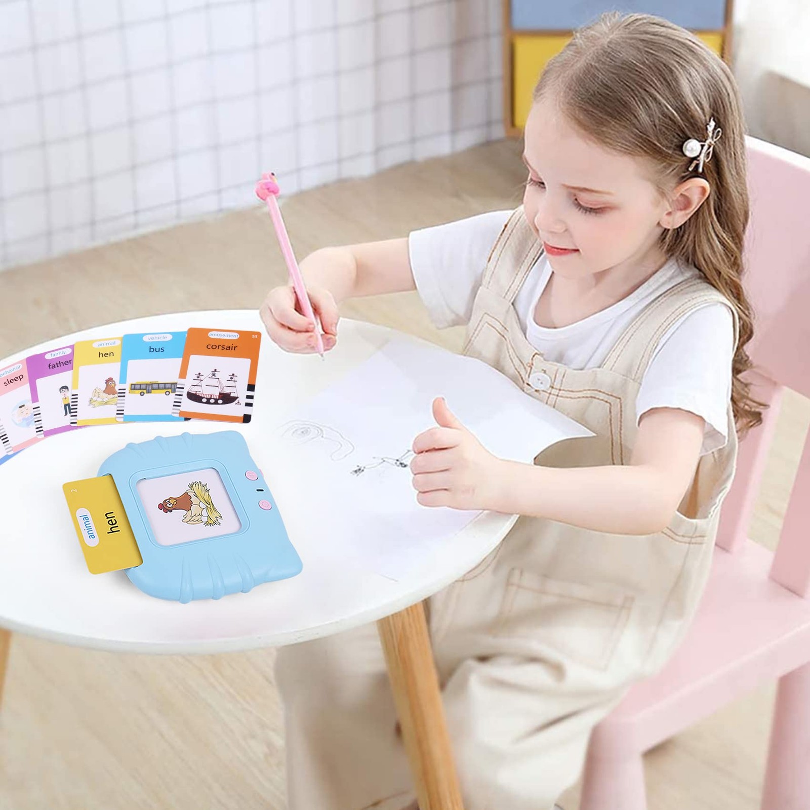 Talking Flash Cards for Toddler, Learning Toys Toddlers 1-3 Medium, Blue