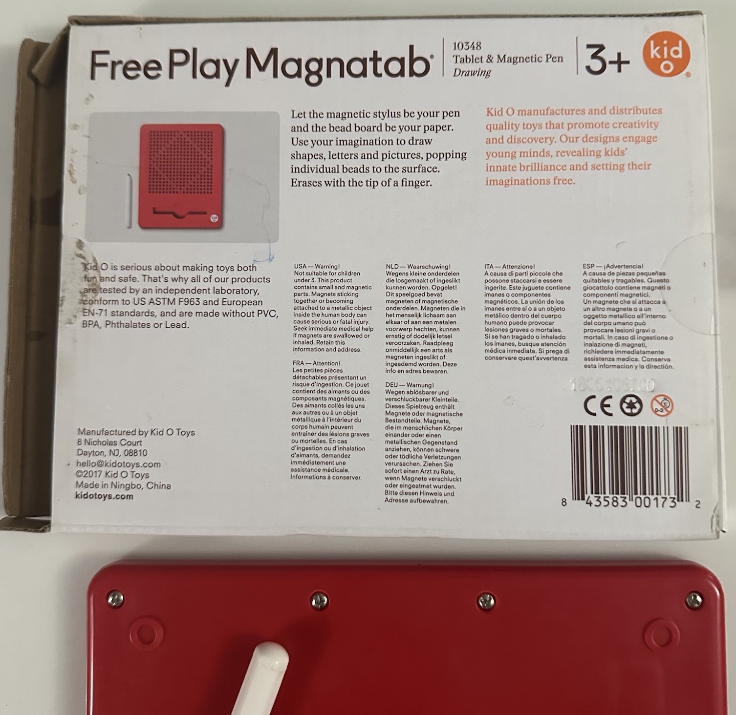 Red The Original Free Draw Magnatab Tablet & Magnetic Pen PlayMonster Kids 3+