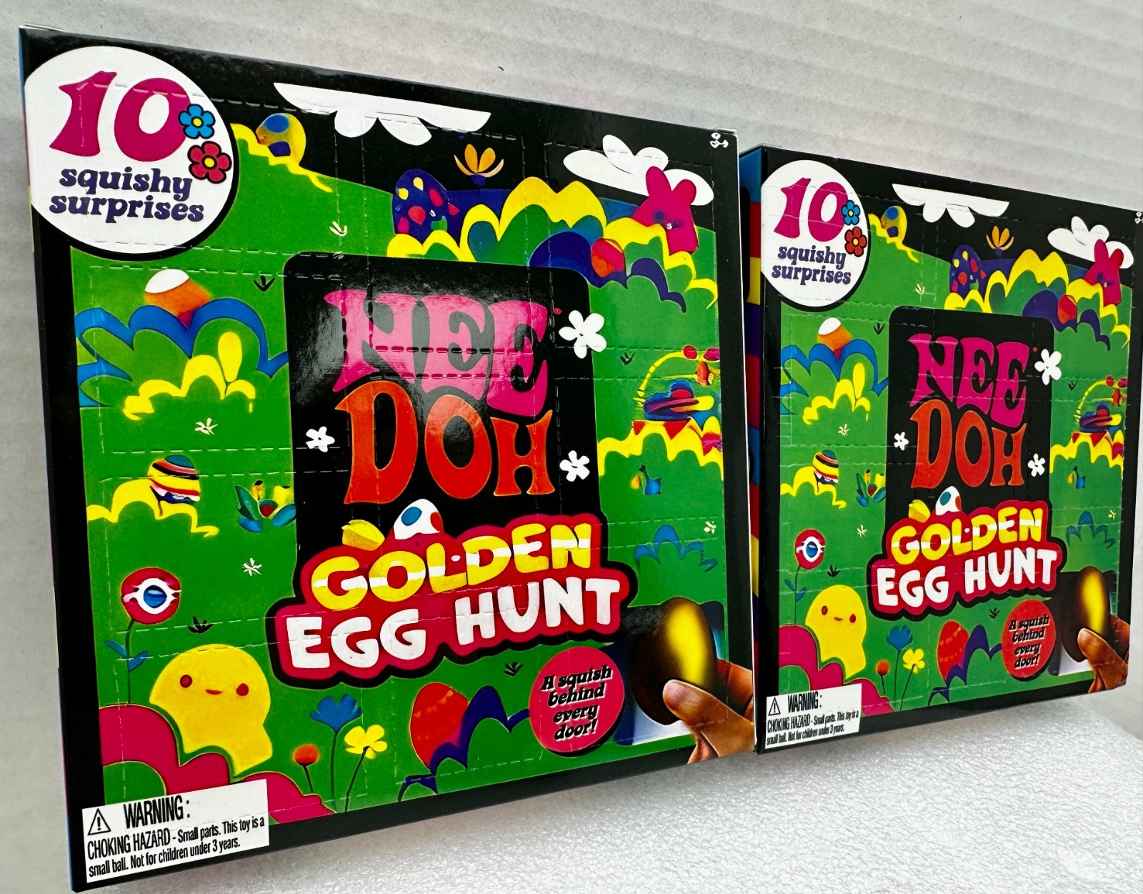 x2 Nee Doh Golden Egg Hunt 10 Squishy Squeezable Surprises