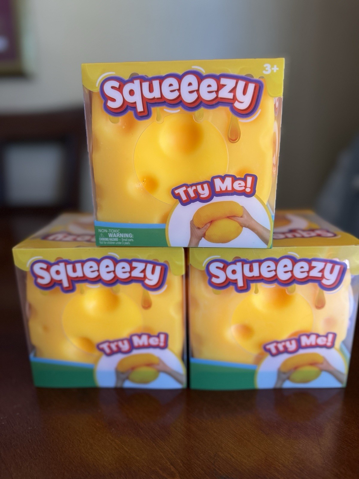 Squeezy Yellow Tactile Squeeze Toy “Try Me” Ages 3+ 3-5 Years 3-4 Years