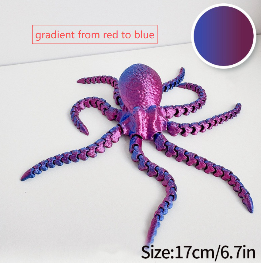 3D Printed Octopus ADHD/ADD Fidget Toy Landscape Garden – Multiple Color Options
