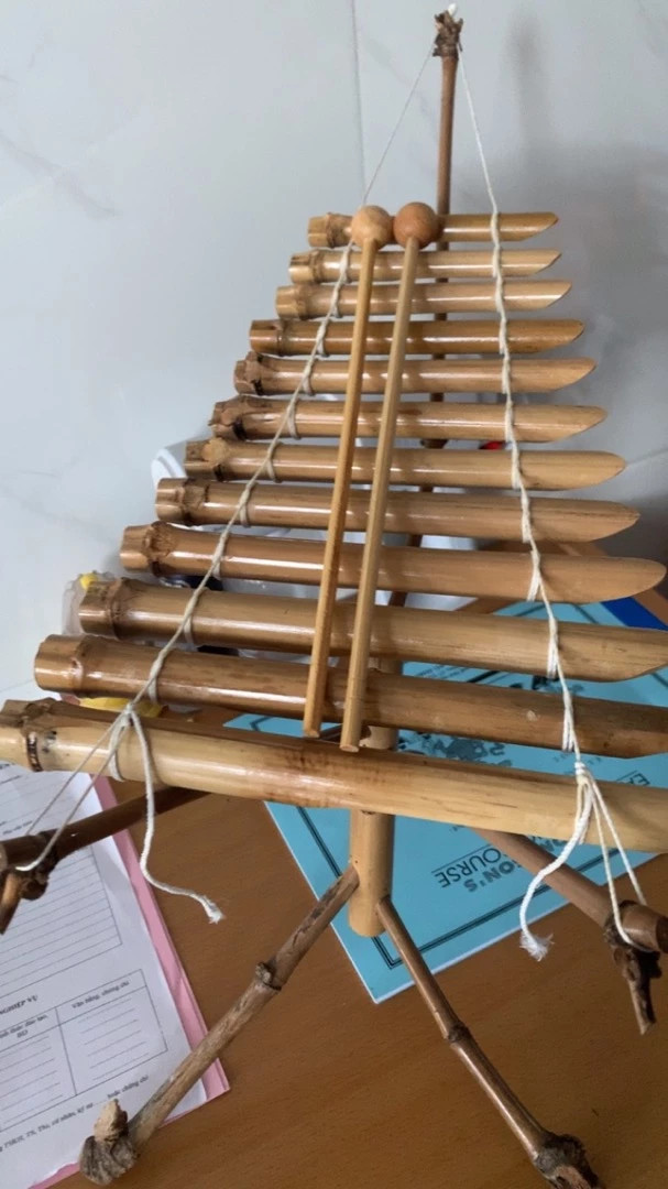 Mini T’rưng Bamboo Instrument Vietnam for Children & Desks or Decorative Shelves