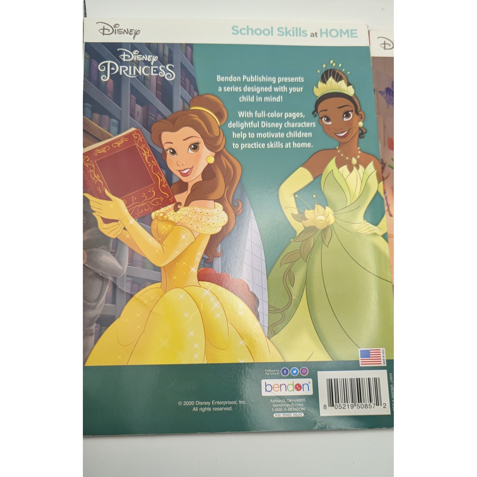 2 Disney School Skills at Home Workbook Set Reading Math Early Learning Alphabet