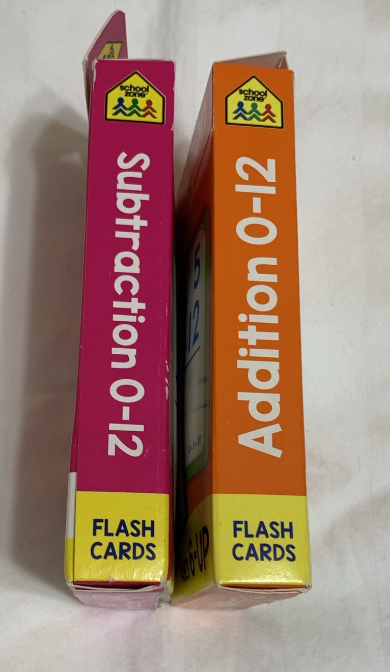 School Zone Flash Cards Addition and Subtraction 0-12, Ages 6+