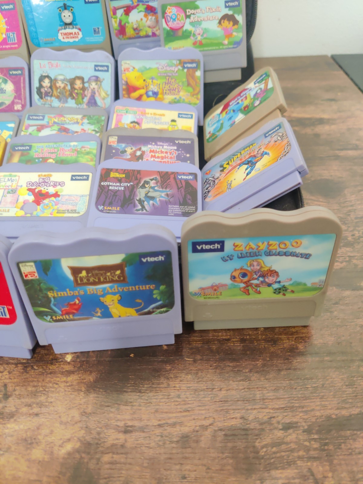 VTech VSmile Lot of 22 Game Cartridges Disney Shrek Elmo Blues Clues Batman