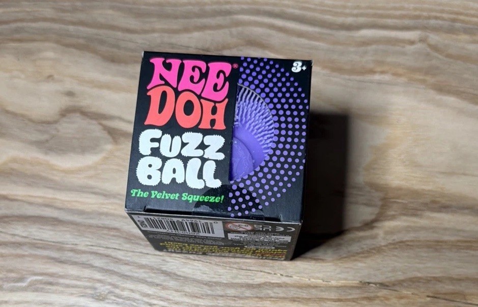 Needoh FUZZ BALL The Velvet Squeeze Ball NEEDOH Purple Authentic Sealed New!!