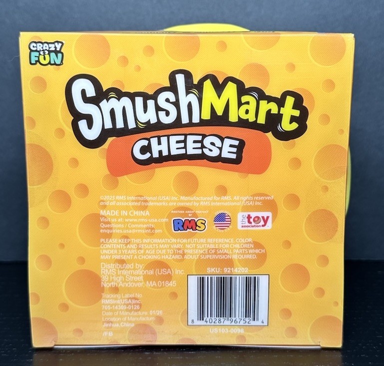 RMS Crazy Fun SmushMart Cheese Squishy Squeezy Stretch Sensory Toy