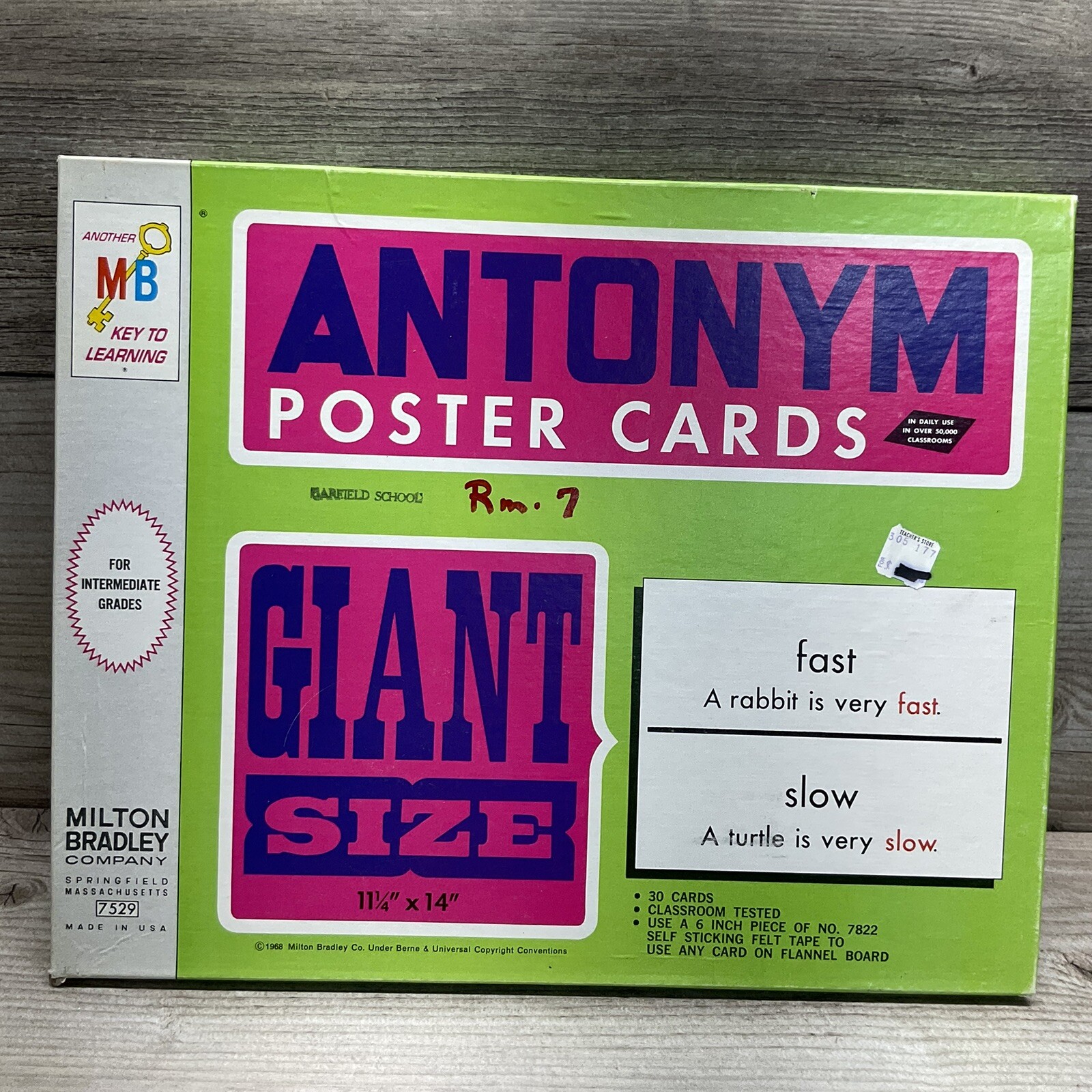 Milton Bradley Antonym 30 Poster Cards Double Sided 1968 Intermediate Grades