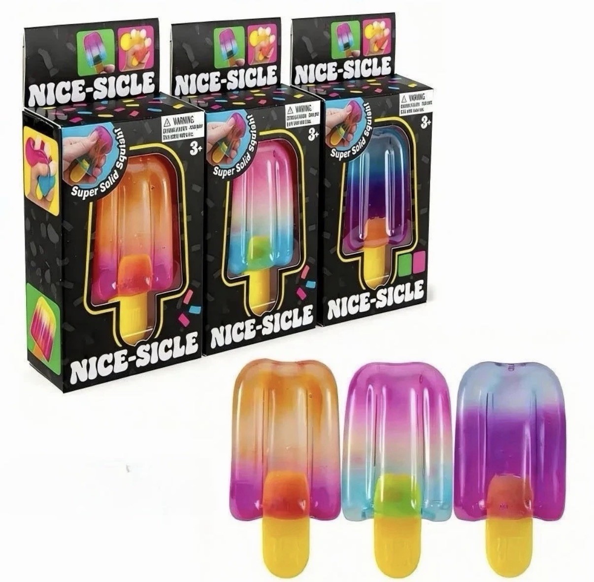 NeeDoh Nice-Sicle Stress Toy Fidget Squeeze Super Solid Squish BRAND NEW