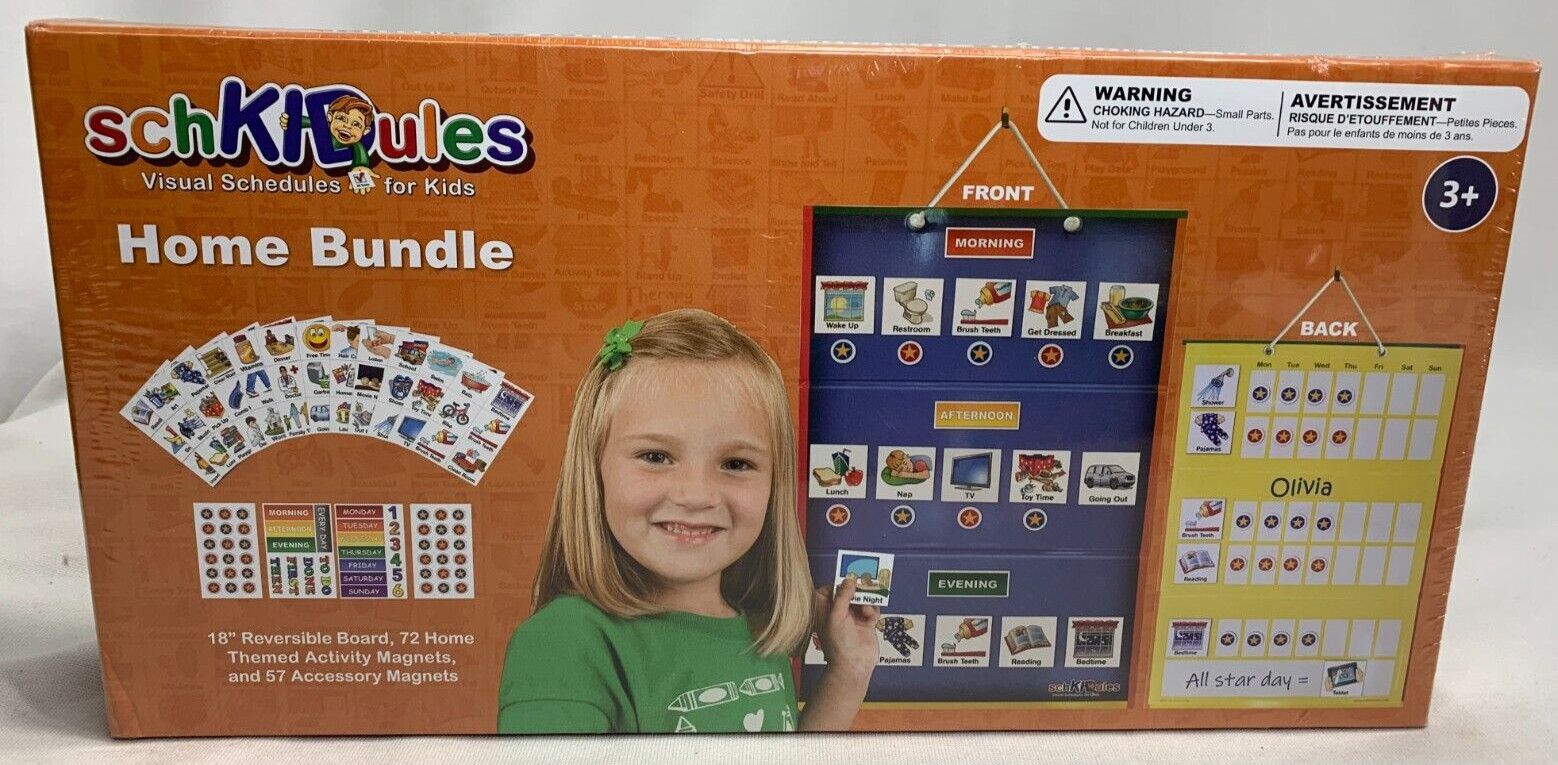 NEW *SchKIDules* Visual Schedule for Kids Home Bundle Daily Calendar Weekly Pro.