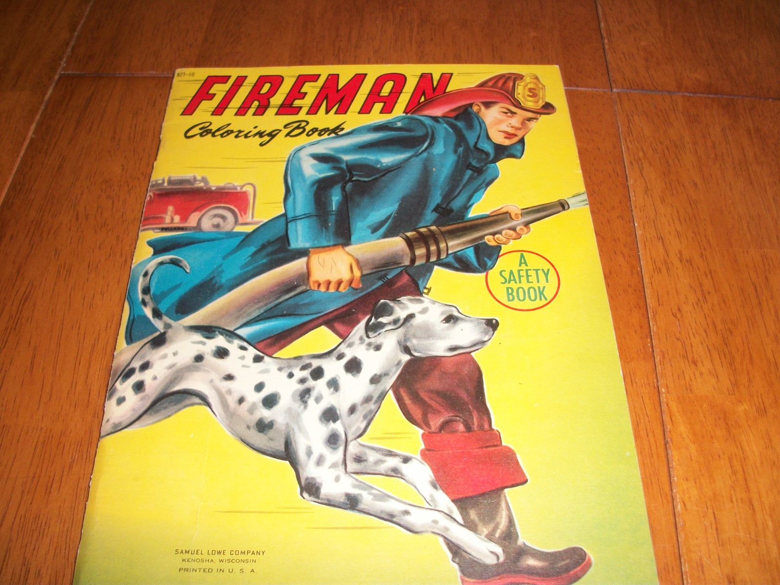Vintage 1950 Samuel Lowe Fireman Safety Coloring Book~Unused