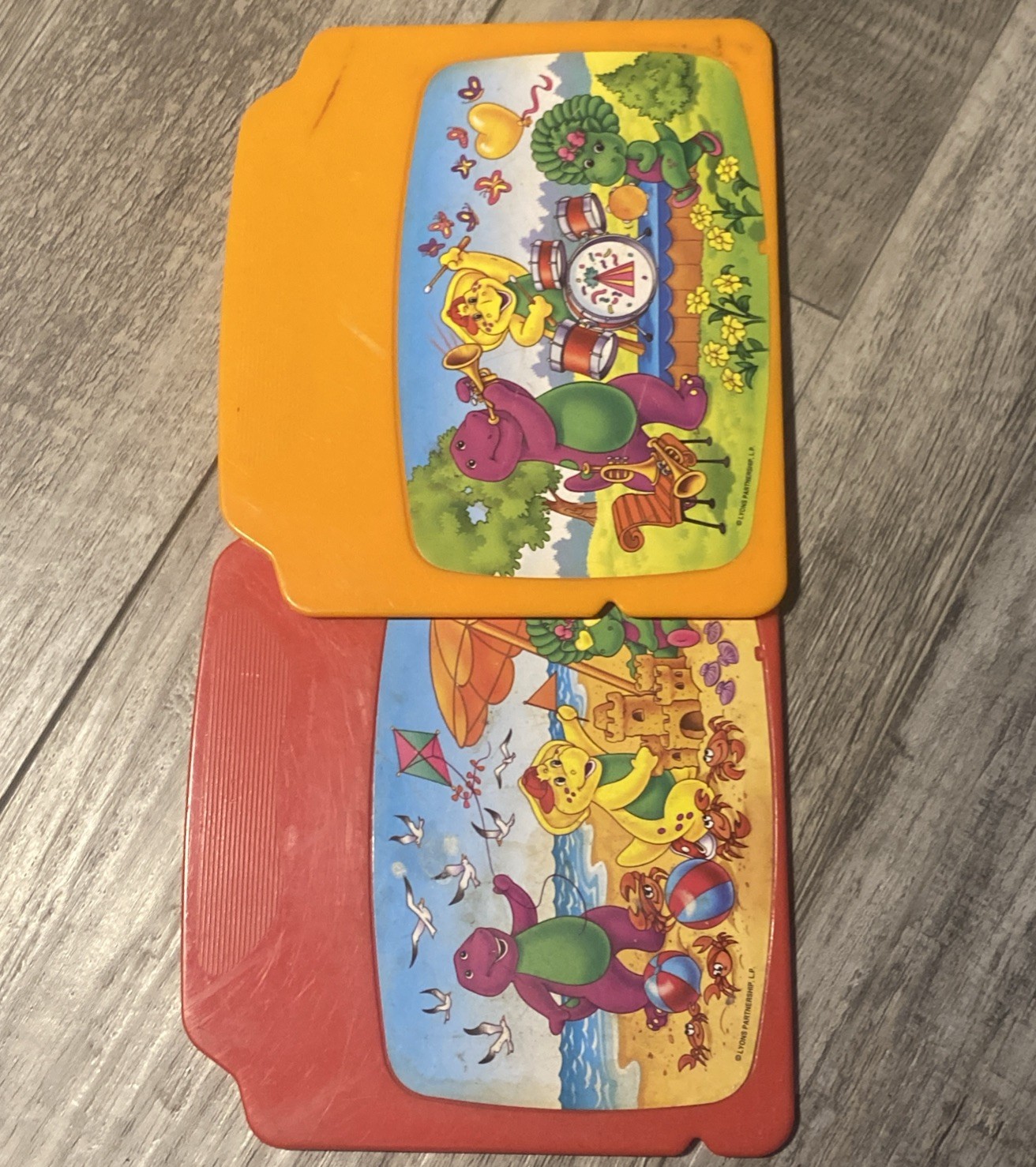 VINTAGE Barney And Friends Kids Learning Laptop Toy – 2 REPLACEMENT STORY CARDS