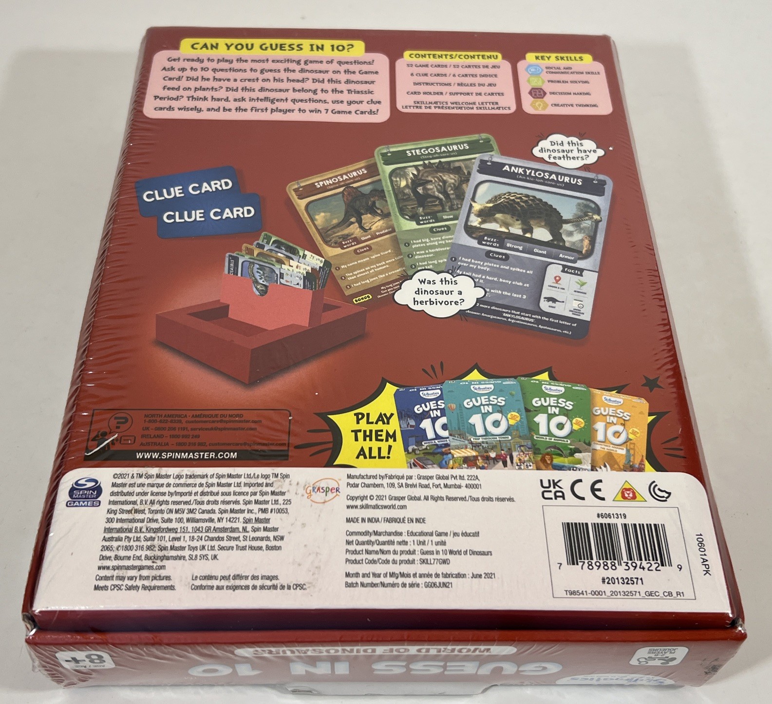 Skillmatics Guess In 10 World Of Dinosaurs Game – Brand New