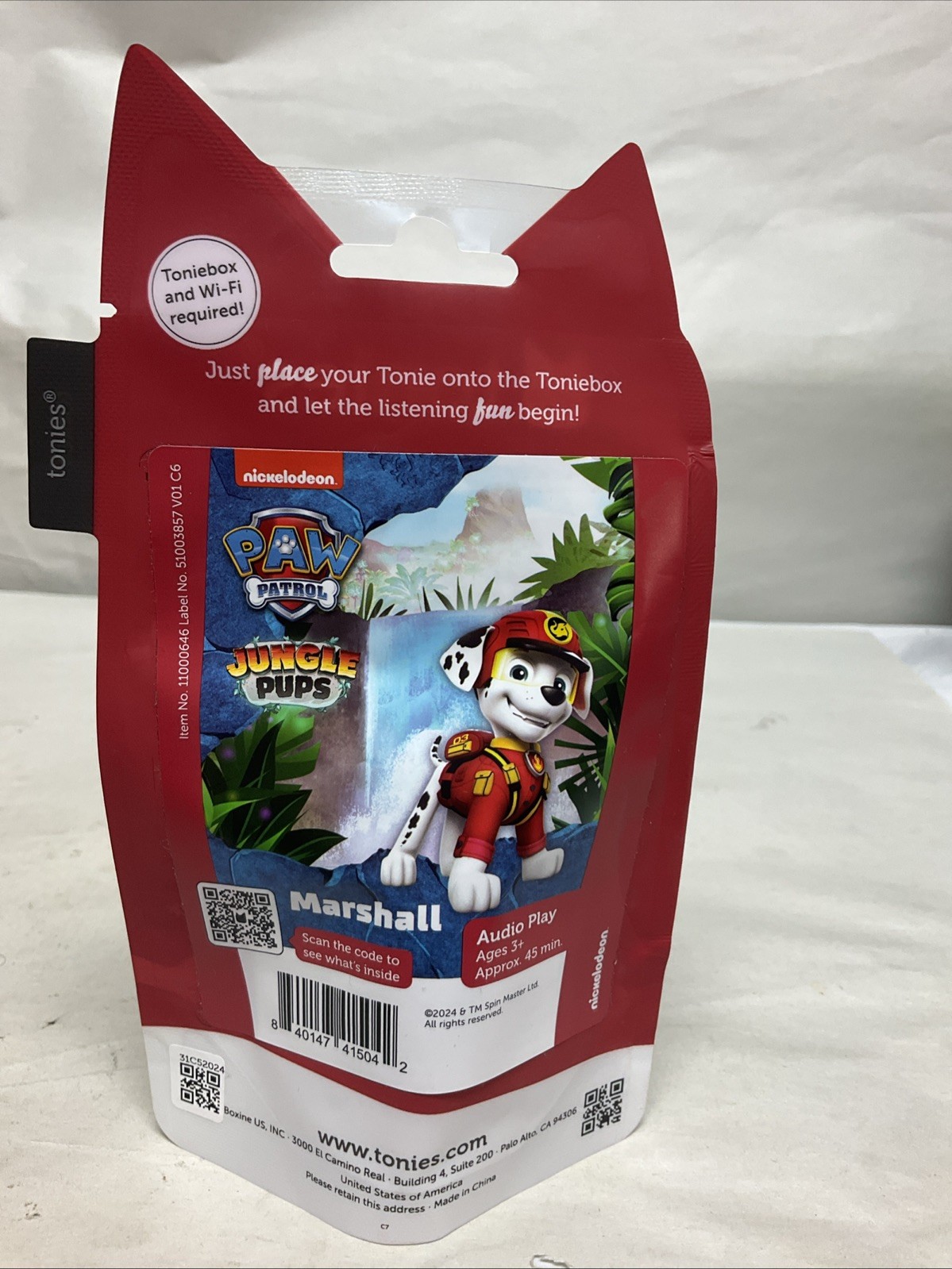 Tonies Paw Patrol Jungle Pups MARSHALL Audiobook Play Figurine- Free S&H