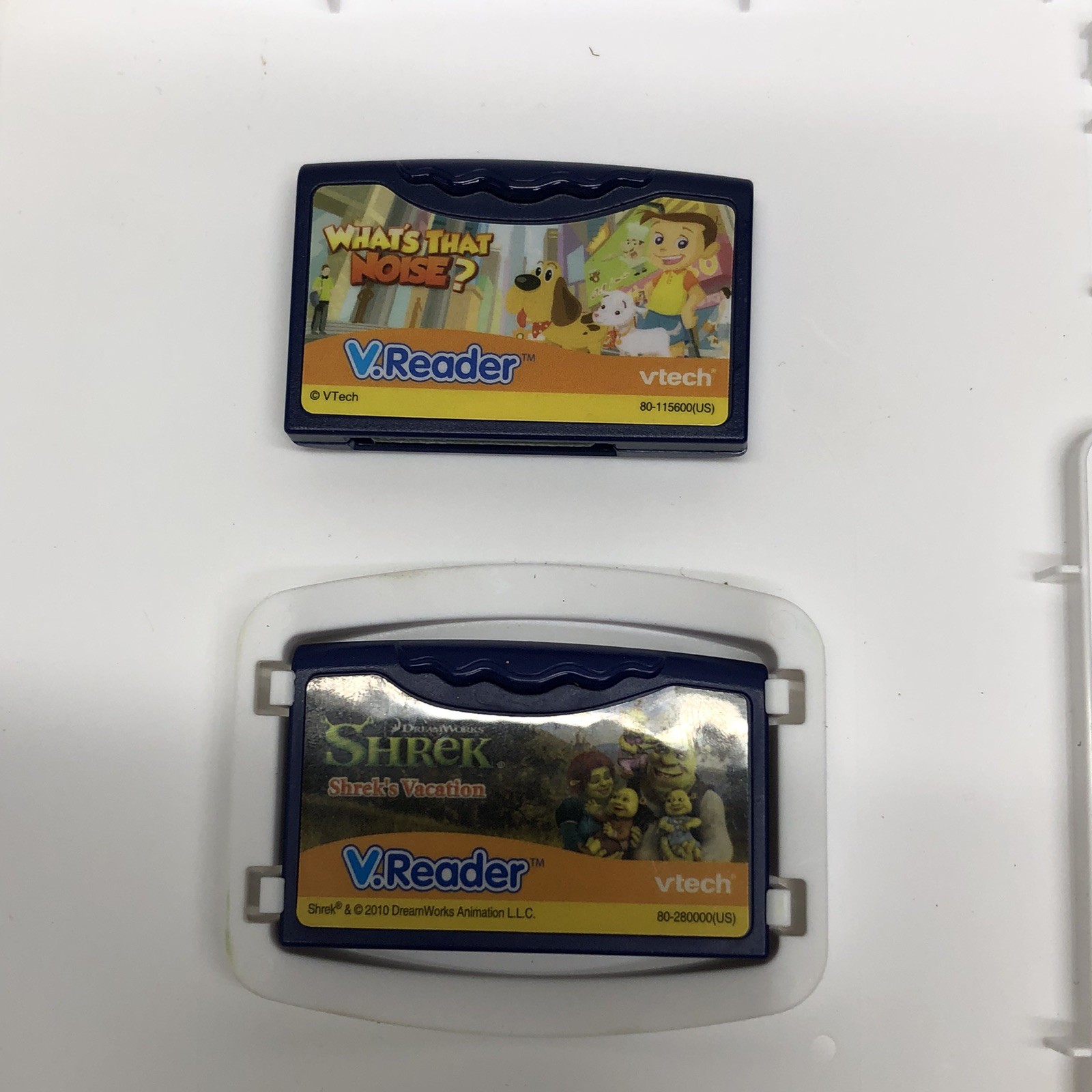 Vtech V.Reader Shrek’s Vacation Game With Case And What’s That Noise Cartridge