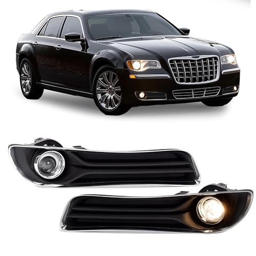 2011‑2014 Chrysler 300 LED Fog Lights w/ Bezels Clear Lens Repl 68127946AB