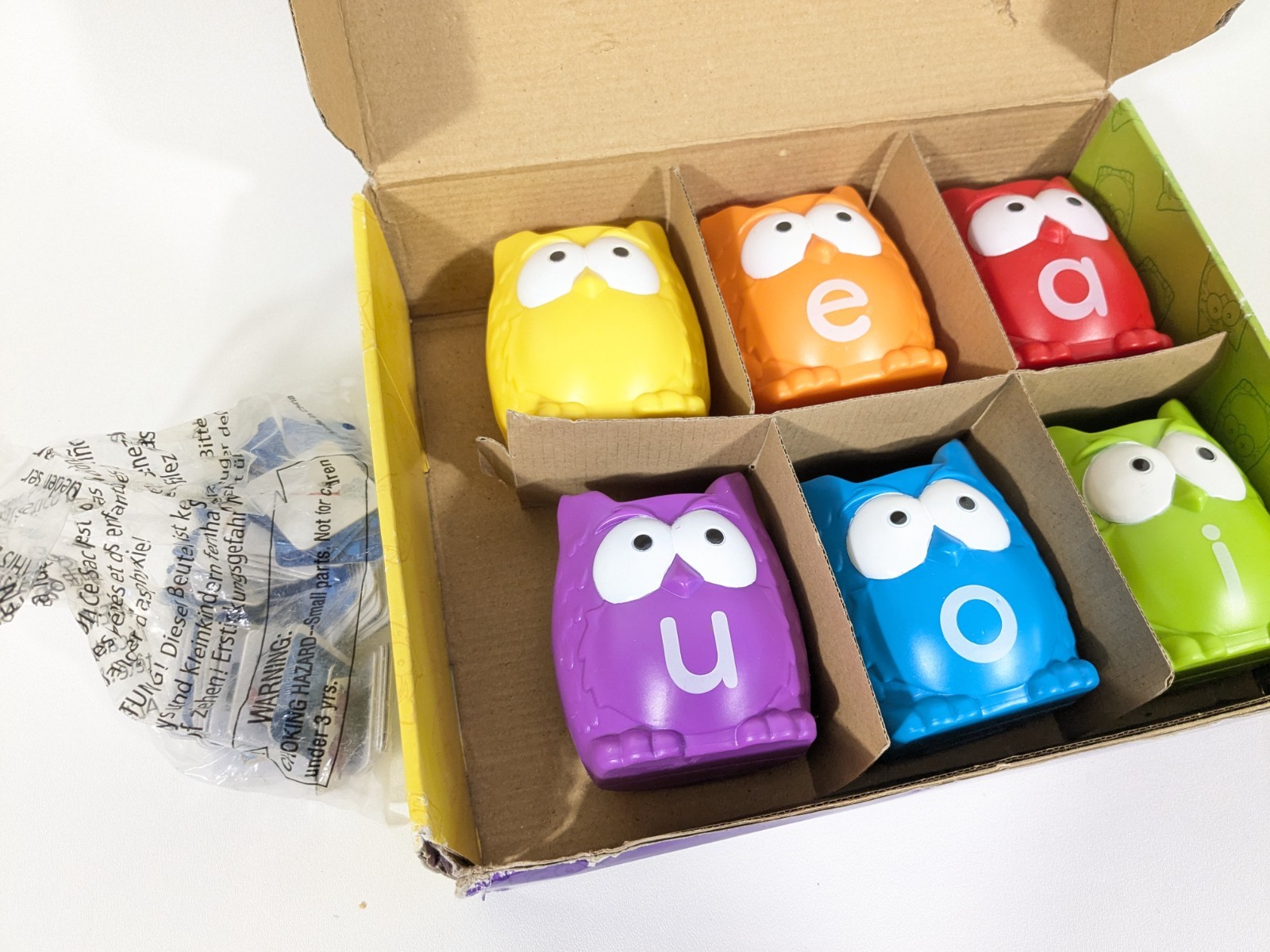 Learning Resources Vowel Owls Sorting Set Missing 1 Piece! Ages 5+ Great Game!