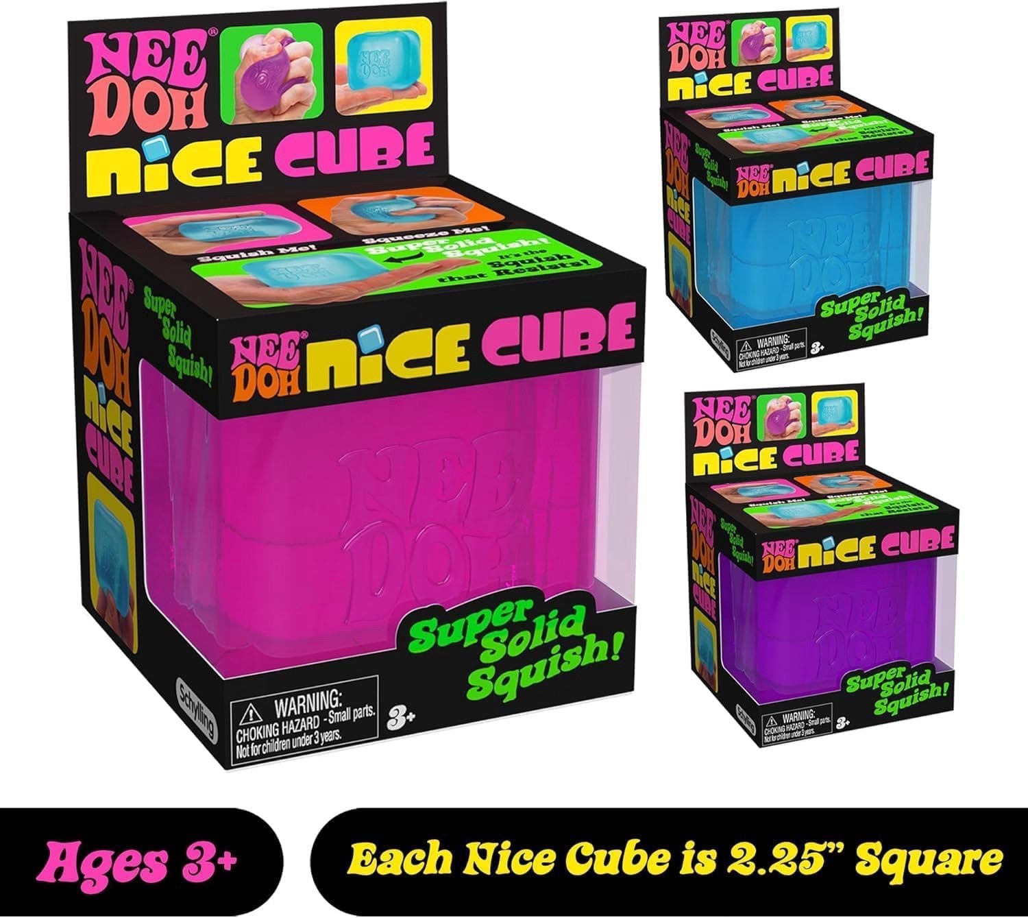 Schylling NeeDoh Nice Cube -Sensory Squeeze Toy with Super Solid Squish – 2.25″
