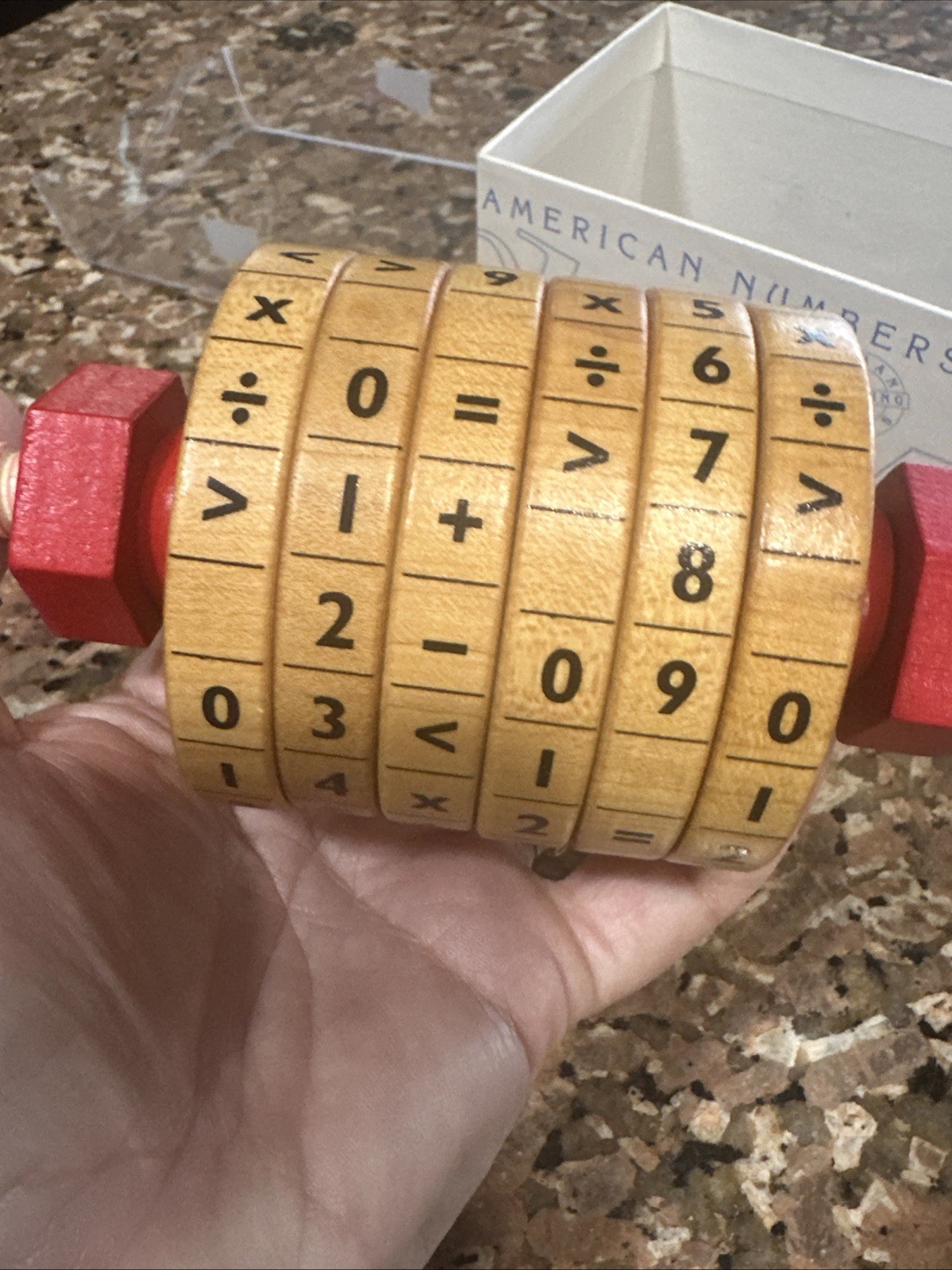 Putnam Learning Tool Wood Math American Numbers Wheel Vintage Box Included