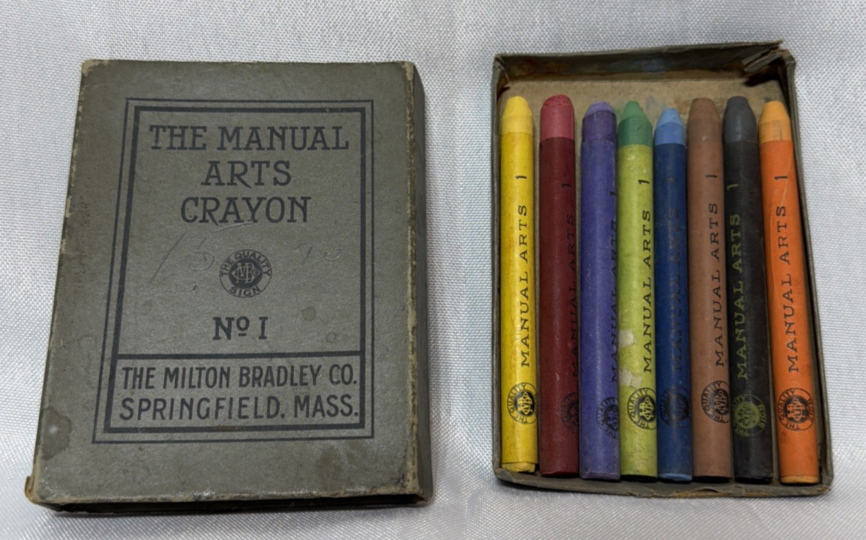 Vintage Milton Bradley Manual Arts Crayon Set No1 – Springfield MASS