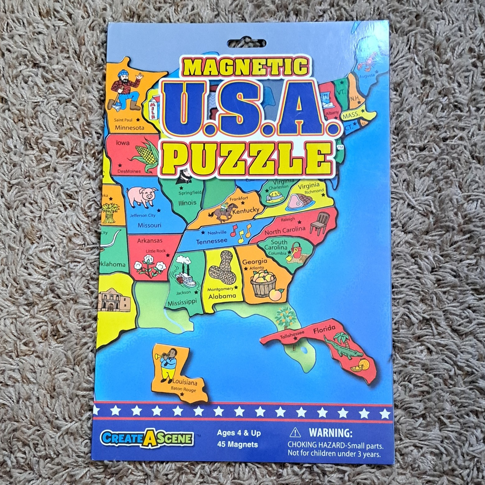 Create-A-Scene Magnetic USA Map Puzzle