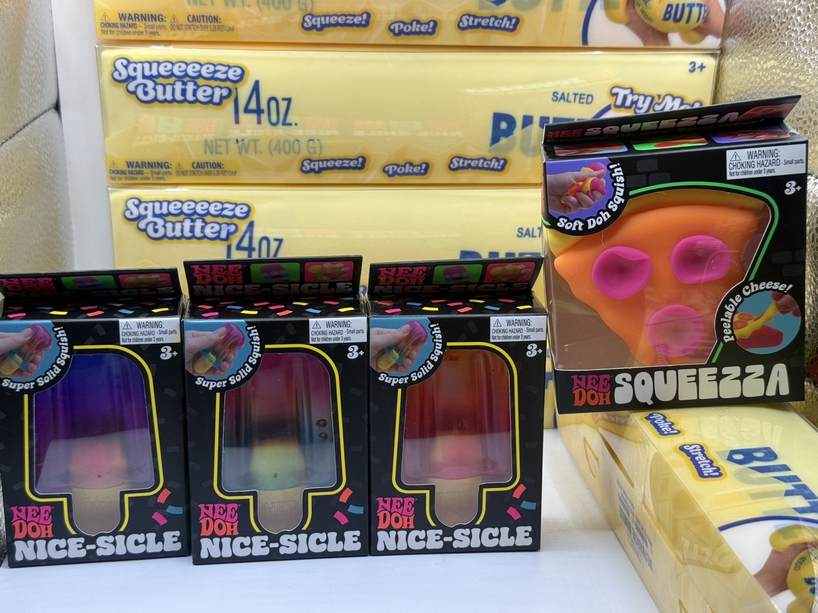Schylling NeeDoh 3 Nice-Sicle Super Solid Popsicle Squeeze & Pizza Authentic 💯