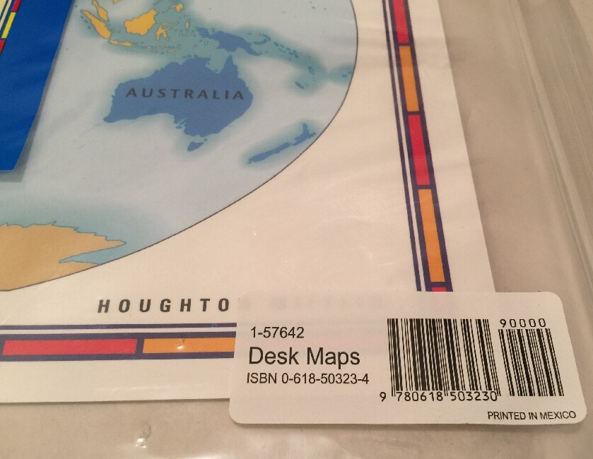 United States USA US World Desk Map PLACEMATS States Reverse Home School Study