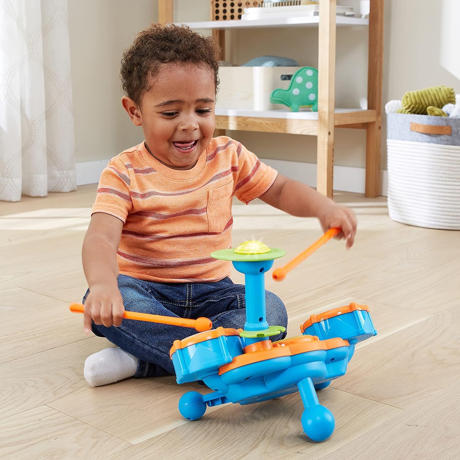 Toddlers Kids Drum Set, Orange