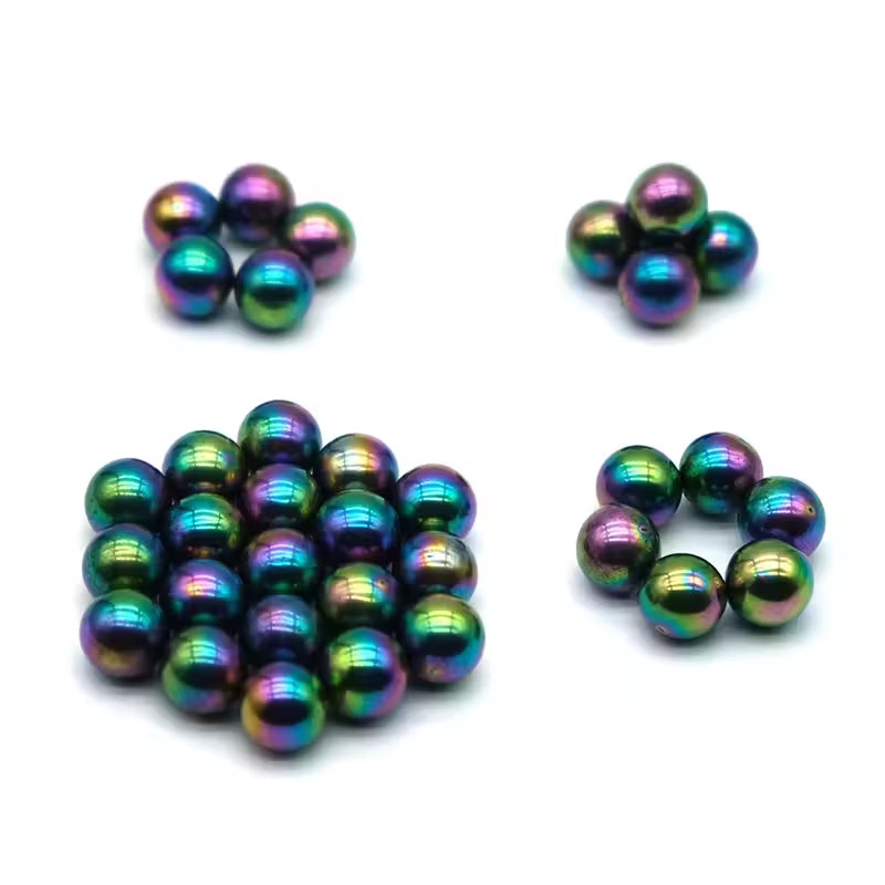 Magnetic Iridescent Hematite Spheres – 22pcs 14mm Sensory STEM Desk Toy Bracelet