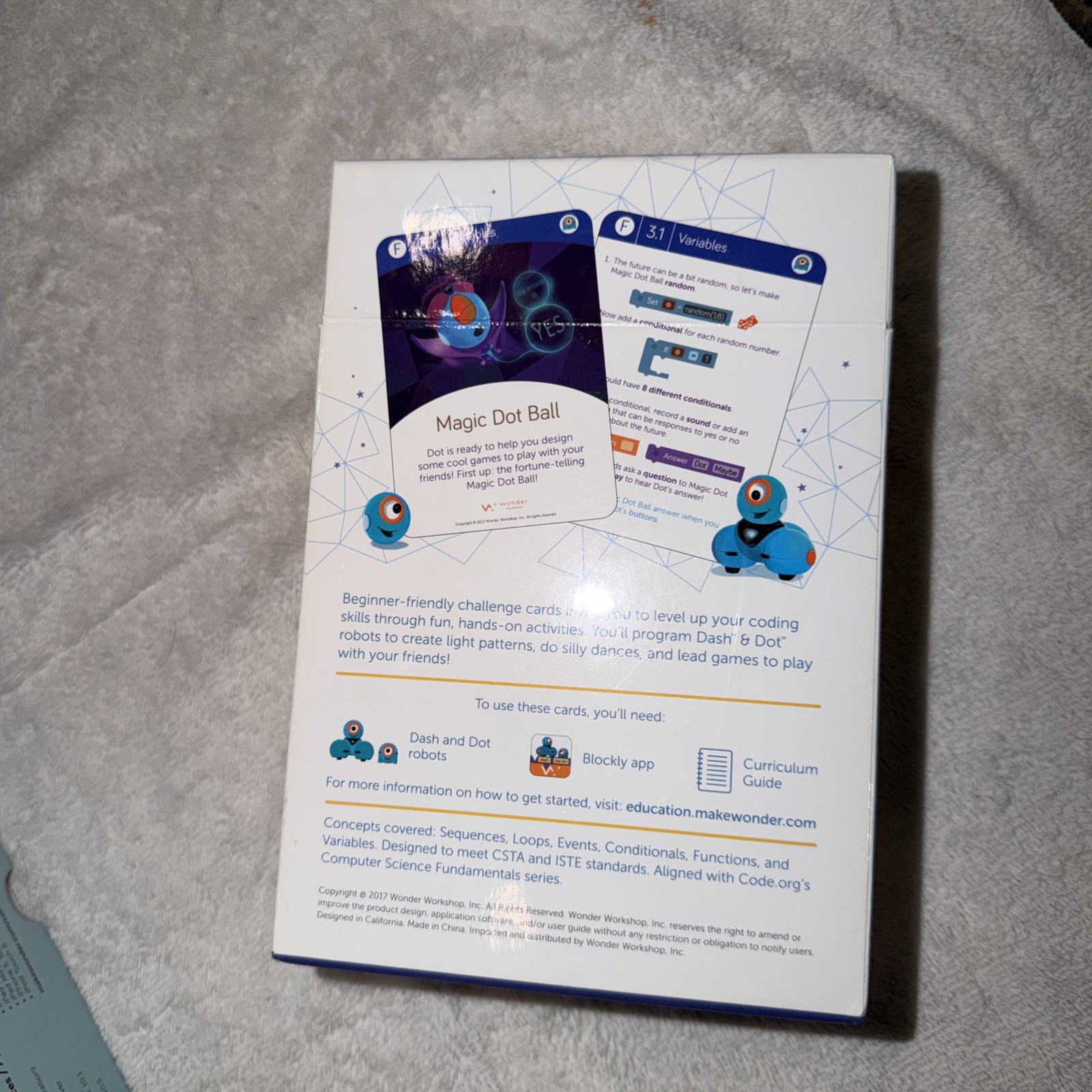 Wonder Workshop learn to code Challenge Cards for dash & dot