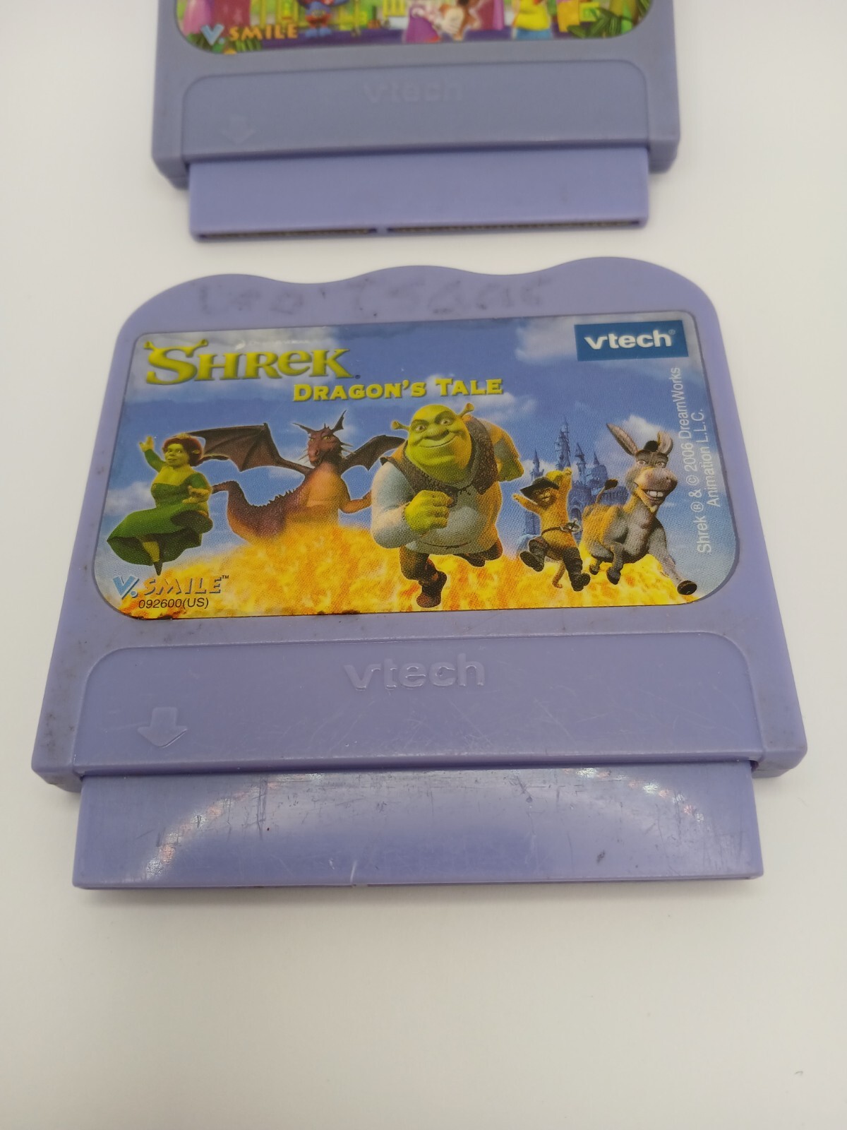 VTech V.SMILE Learning System Shrek Dragons Tale & Alphabet park adventure used