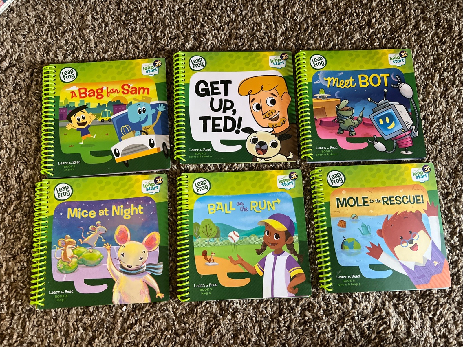 LeapFrog Leap Start Learn to Read Books 1 2 4 5 6 Long Short Vowels Sam Ted