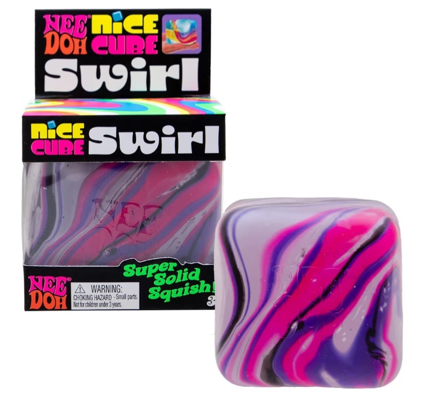 NeeDoh Nice Cube Swirl Solid Squishy Stress Relief Toy | SURPRISE COLOR