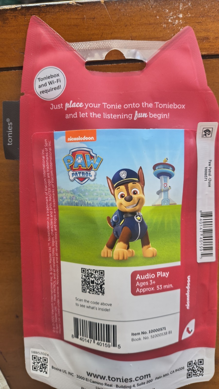 New Tonies Paw Patrol Trio: Chase, Skye & Marshall Item No. 10000571, 726, &731
