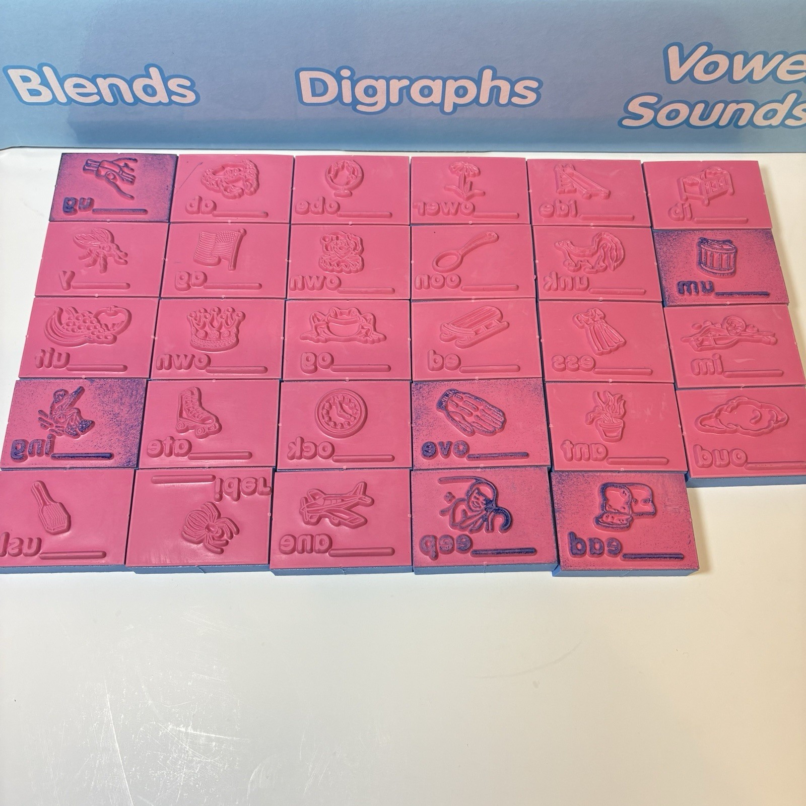 Lakeshore Fill In The Blank Phonics Stamps Level 2 Box Set 74 Stamps Complete